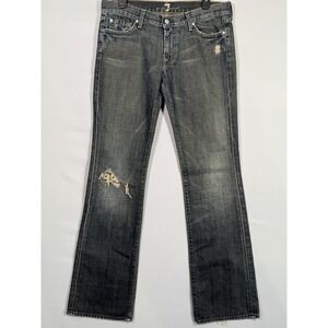 7 For All Mankind Men's Straight Leg Distressed Grunge Jeans Size 35x34
